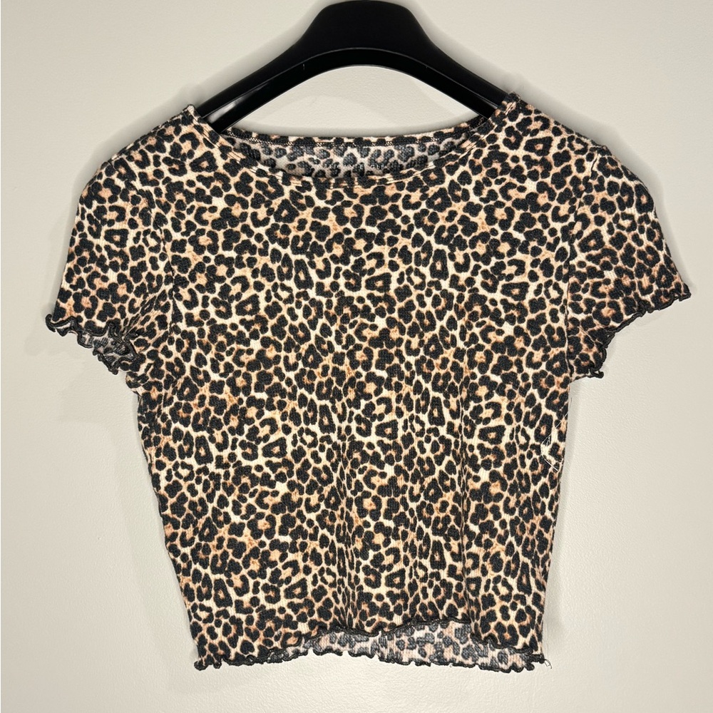 American Eagle Outfitters Leopard Print Crop Top